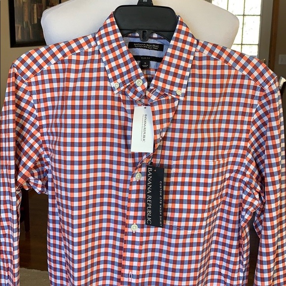 Banana Republic Red and Blue Checkered Dress Shirt - Picture 1 of 6